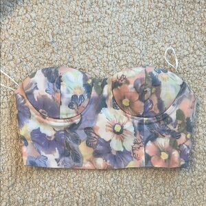 Nova Bustier Top in Pink Floral
